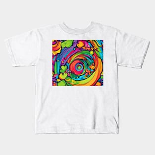 groovy rainbow with ai art Kids T-Shirt